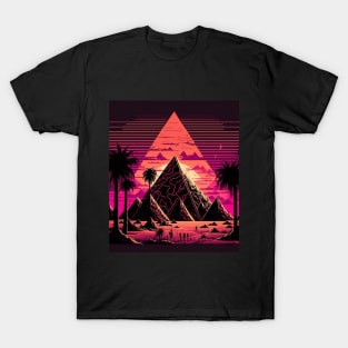 Synthwave Retrowave Aesthetic Pyramid T-Shirt